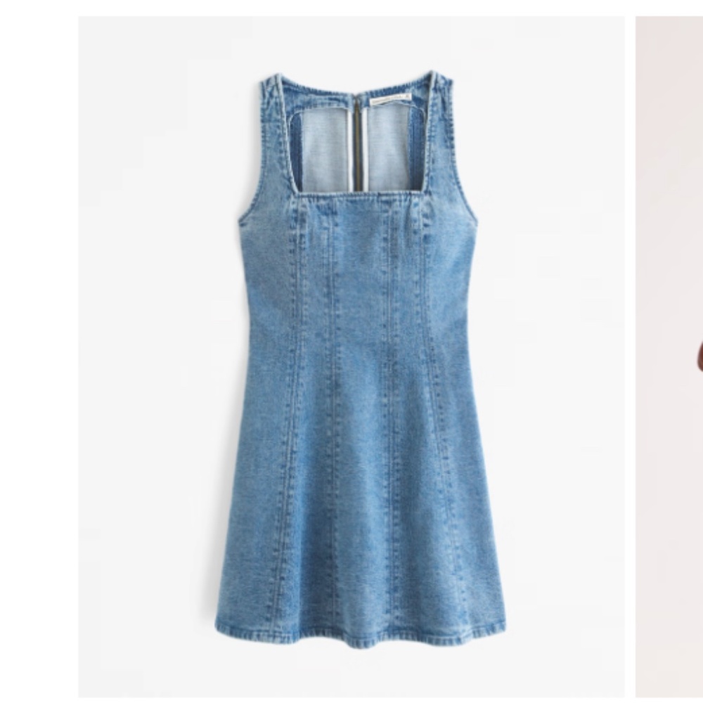 Abercrombie Square neck Denim Mini Dress NWT Size XSmall Tall